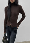 [MADE] Moeli Hairy Ribbed High-Neck Knit Cardigan