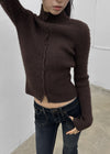 [MADE] Moeli Hairy Ribbed High-Neck Knit Cardigan