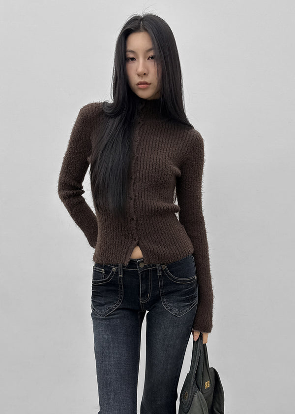 Wood fading bootcut denim pants