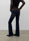 Wood fading bootcut denim pants