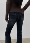 Wood fading bootcut denim pants