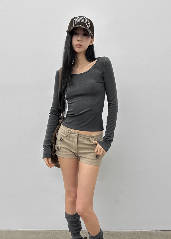 [MADE] Libra Stitch Fleece-Lined U-Neck Long Sleeve Tee (Available as a set)