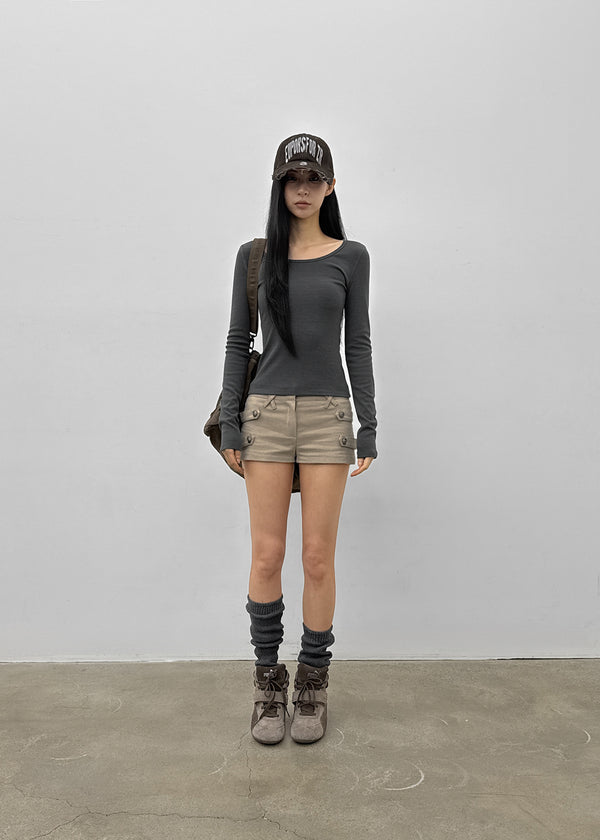[MADE] Libra Stitch Fleece-Lined U-Neck Long Sleeve Tee (Available as a set)