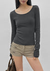 [MADE] Libra Stitch Fleece-Lined U-Neck Long Sleeve Tee (Available as a set)