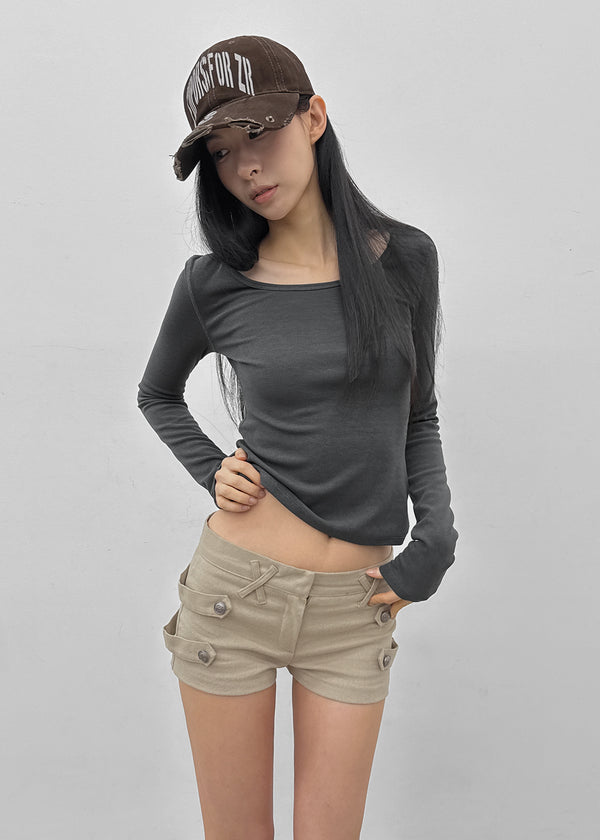 [MADE] Libra Stitch Fleece-Lined U-Neck Long Sleeve Tee (Available as a set)
