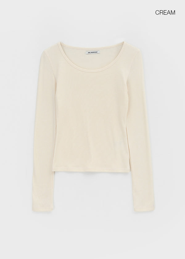[MADE] Libra Stitch Fleece-Lined U-Neck Long Sleeve Tee (Available as a set)
