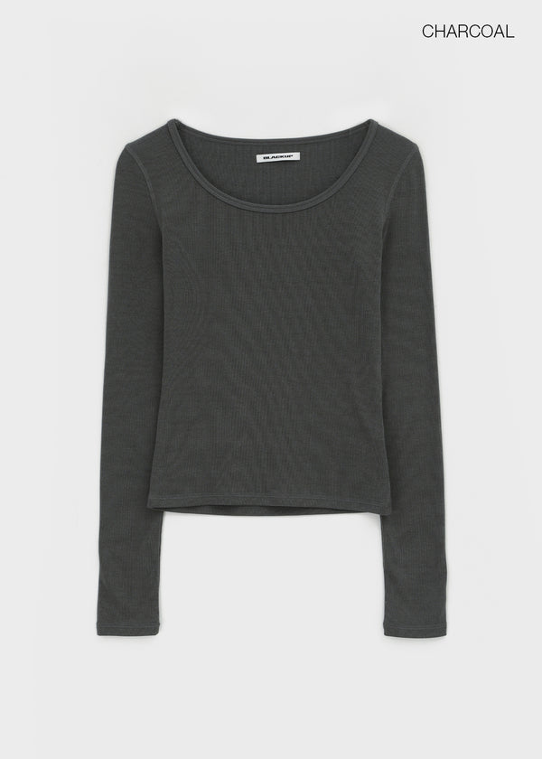 [MADE] Libra Stitch Fleece-Lined U-Neck Long Sleeve Tee (Available as a set)