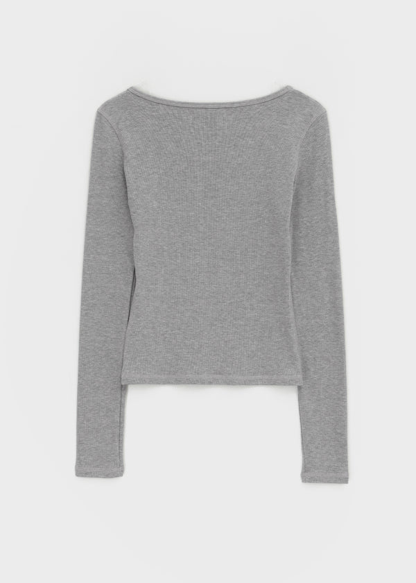 [MADE] Libra Stitch Fleece-Lined U-Neck Long Sleeve Tee (Available as a set)