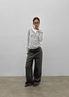 [MADE] Ash Fleece-Lined Hotfix Elastic Waist Pants