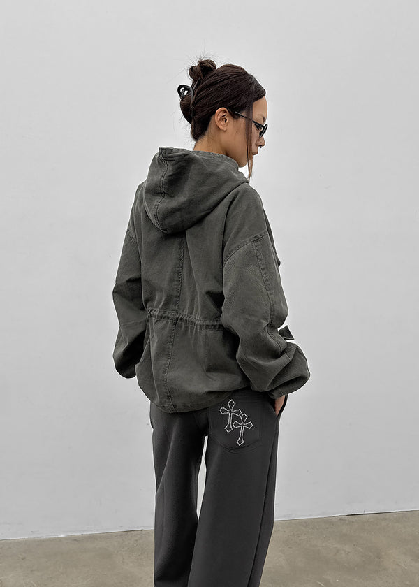 [MADE] Ash Fleece-Lined Hotfix Elastic Waist Pants