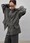Quantum Vintage High-Neck Hooded Field Jacket