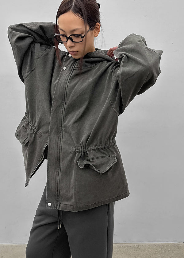 Quantum Vintage High-Neck Hooded Field Jacket