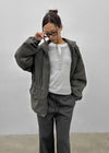 Quantum Vintage High-Neck Hooded Field Jacket