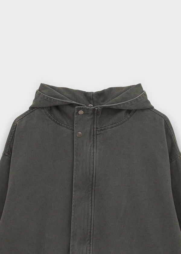 Quantum Vintage High-Neck Hooded Field Jacket