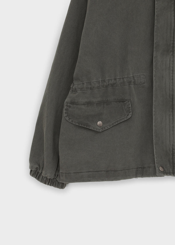 Quantum Vintage High-Neck Hooded Field Jacket