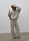 [MADE] Ash Fleece-Lined Hotfix Elastic Waist Pants