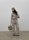 [MADE] Ash Fleece-Lined Hotfix Elastic Waist Pants
