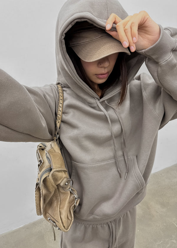 [MADE] Ash Fleece-Lined Oversized Hoodie