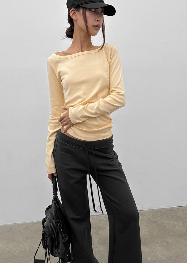 [MADE] Four-Hand Boat Neck Long Sleeve Tee
