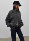 (UNISEX) Fahrenheit Studded Two-Way Zip-Up Hoodie