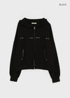 (UNISEX) Fahrenheit Studded Two-Way Zip-Up Hoodie