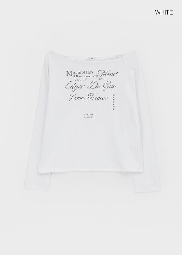[MADE] Louvre Off-shoulder Long Sleeve Tee