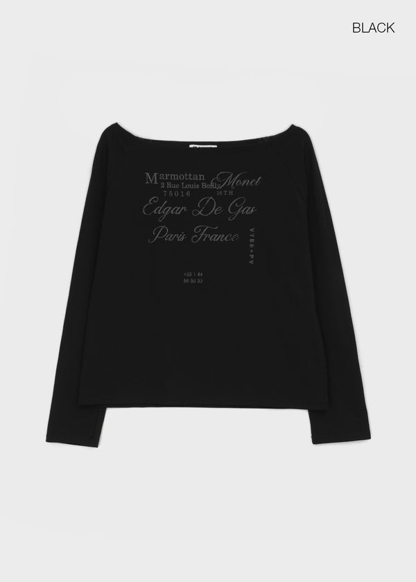 [MADE] Louvre Off-shoulder Long Sleeve Tee