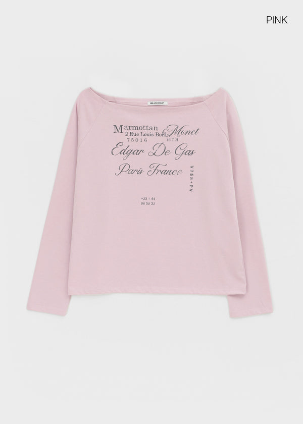 [MADE] Louvre Off-shoulder Long Sleeve Tee