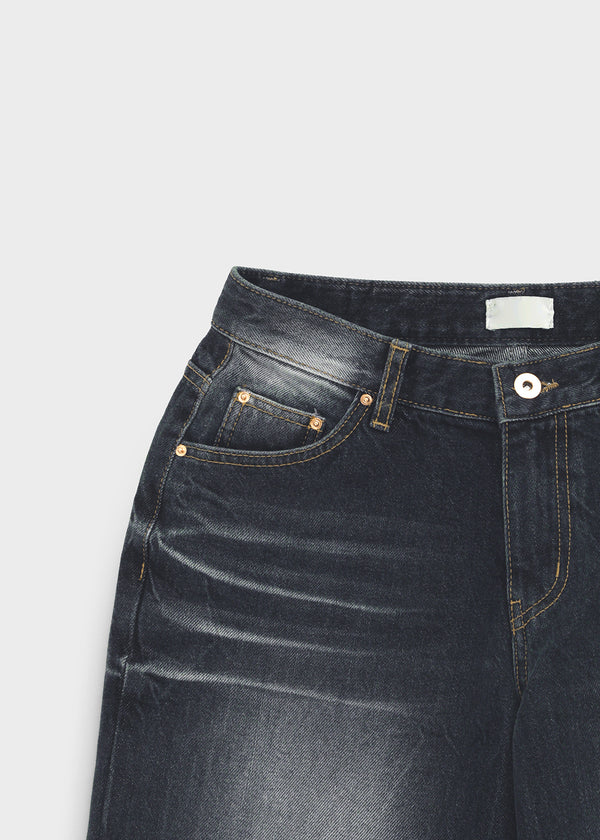 Tip Girl Low-waisted Straight Wide Denim Pants