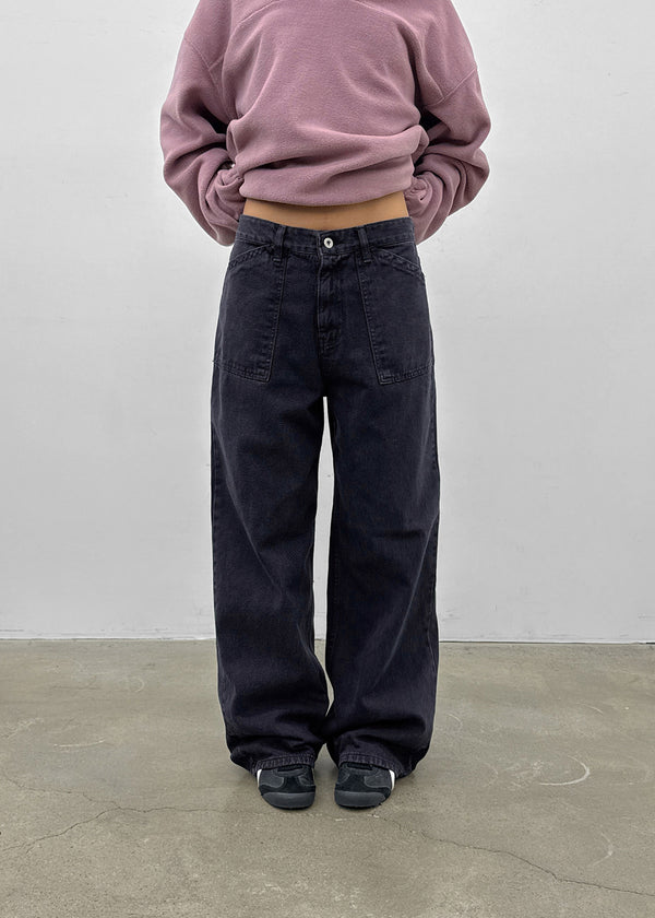 Fracture Washed Wide Cotton Pants