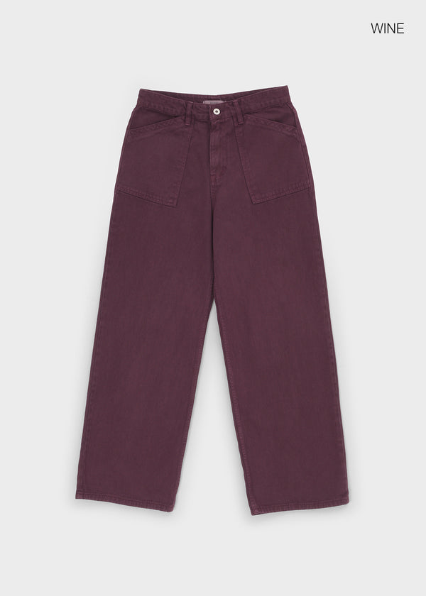 Fracture Washed Wide Cotton Pants