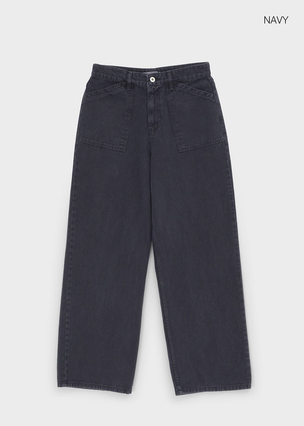Fracture Washed Wide Cotton Pants