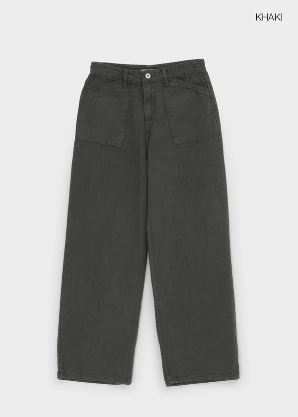Fracture Washed Wide Cotton Pants