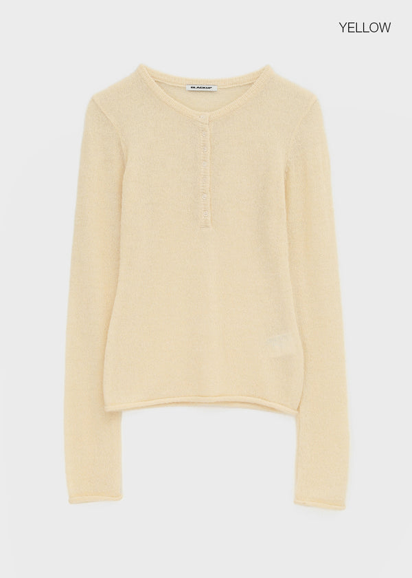[MADE] Renov Wool Henley Neck Knit