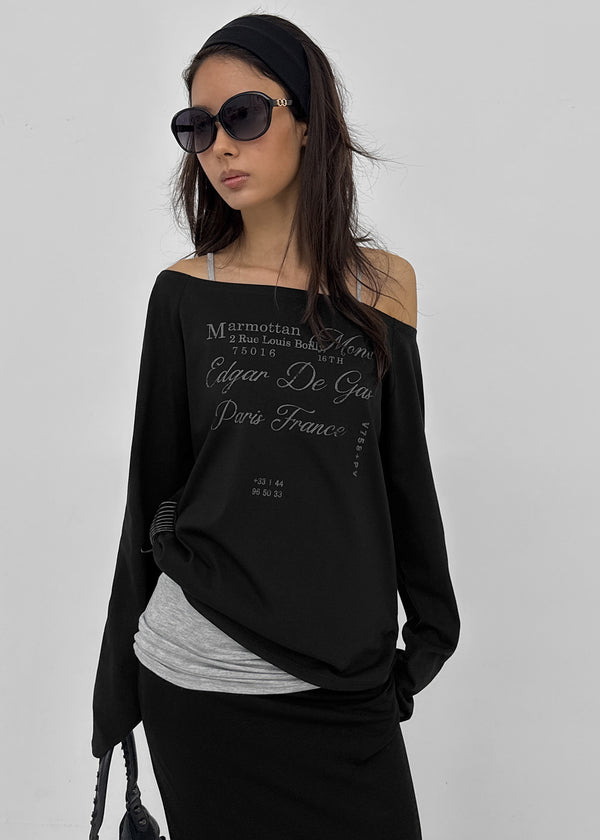 [MADE] Louvre Off-shoulder Long Sleeve Tee