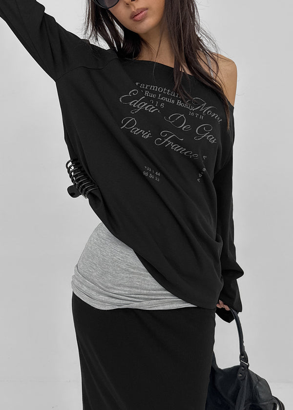 [MADE] Louvre Off-shoulder Long Sleeve Tee