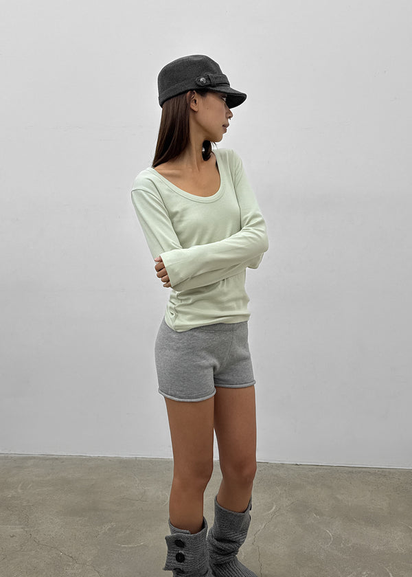 [MADE] Four-hand U-neck Long Sleeve Tee