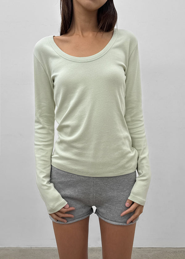 [MADE] Four-hand U-neck Long Sleeve Tee