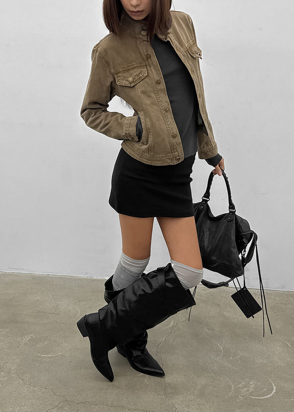 Ska High-neck Vintage Cotton Jacket