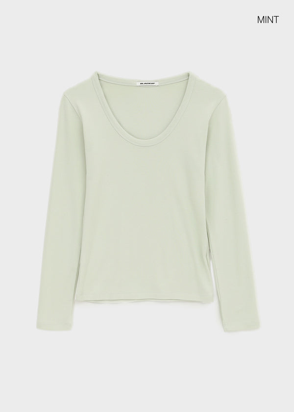 [MADE] Four-hand U-neck Long Sleeve Tee