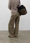 [MADE] Polnen Brushed Straight Back Pocket Elastic Pants