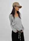 [MADE] Four-hand U-neck Long Sleeve Tee