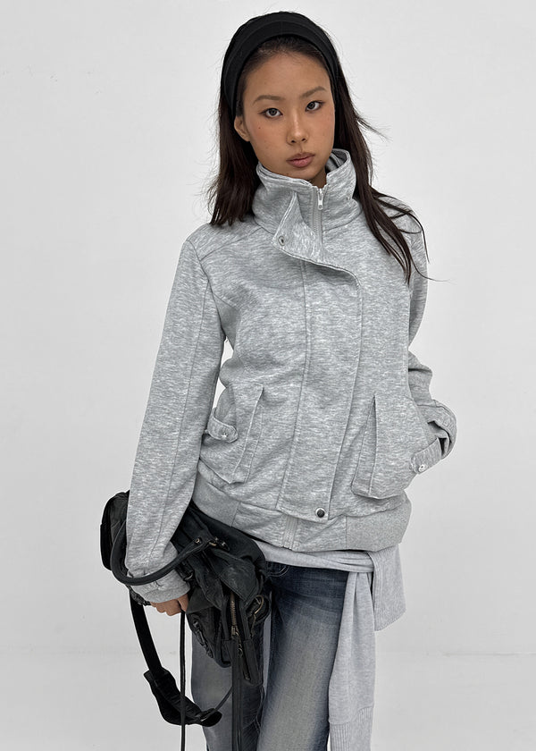 Lowtone high-neck zip-up