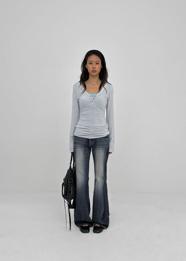 Sevenne Low-waisted Stretch Bootcut Denim Pants