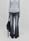 Sevenne Low-waisted Stretch Bootcut Denim Pants