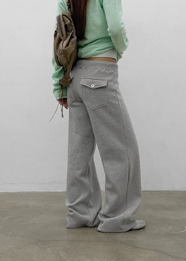 [MADE] Polnen Brushed Straight Back Pocket Elastic Pants