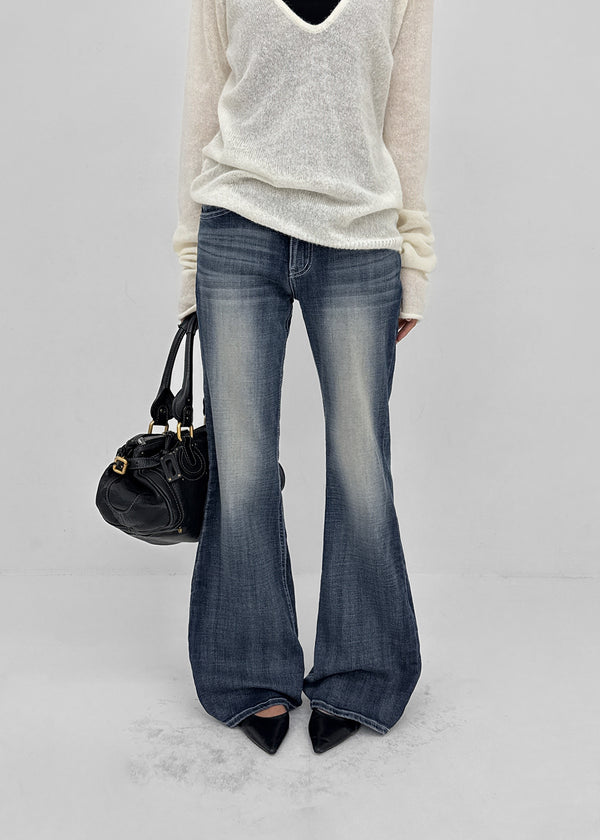 Sevenne Low-waisted Stretch Bootcut Denim Pants