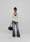 Sevenne Low-waisted Stretch Bootcut Denim Pants