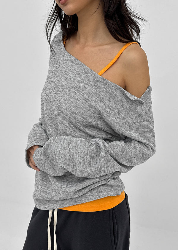 [MADE] Rubeon Knit Button Long Sleeve Tee