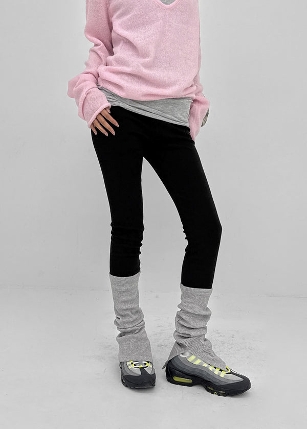 Nine Four Ribbed Slit Warmer Leggings